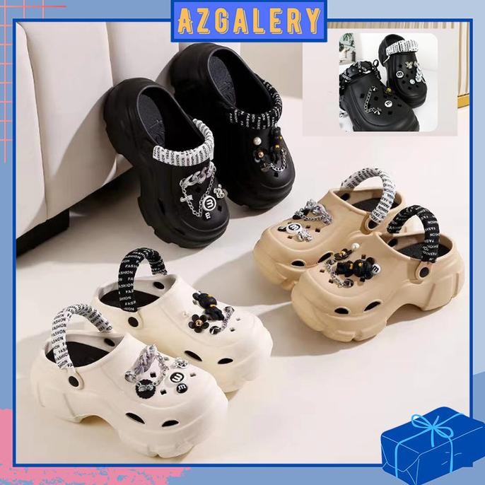 SANDAL CROCS WANITA POLOS TRENDY KODOK CEWEK KASUAL STYLE KOREA IMPORT PREMIUM