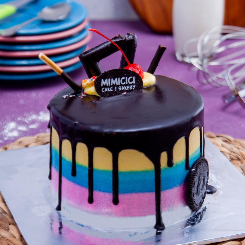 

Kue Ulang Tahun Cream Rainbow 12cm - Drip Cake