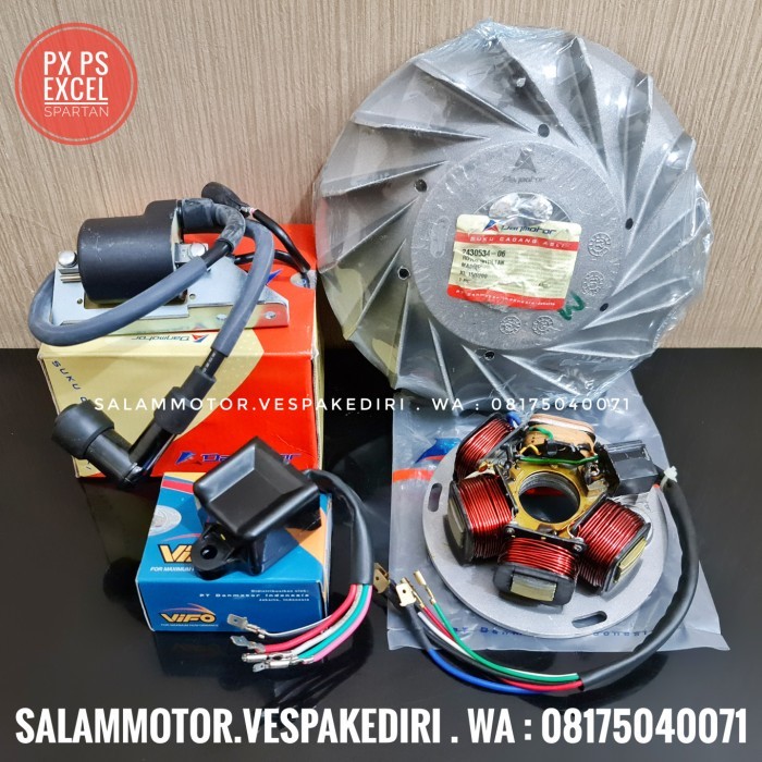 Paket pengapian Vespa CDI Danmotor Magnet spul coil Danmotor cdi vifo