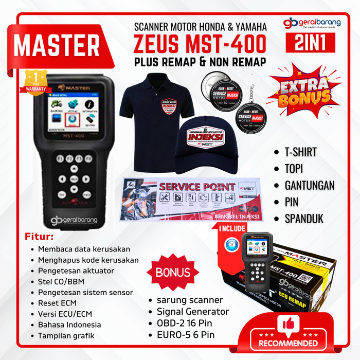 Scanner motor injeksi HONDA & YAMAHA MASTER ZEUS MST 400