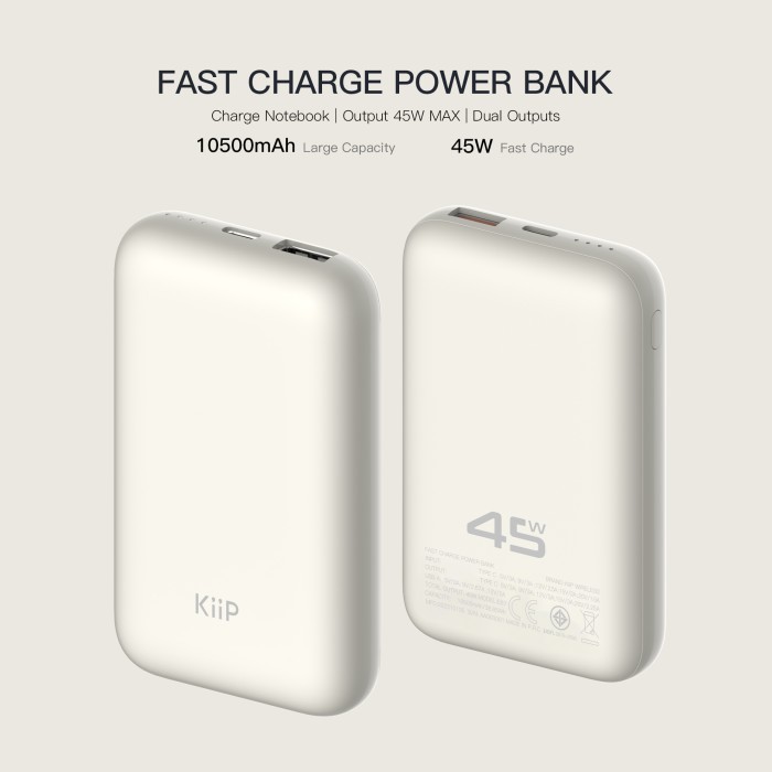 KIIP POWERBANK 10500MAH SUPER FAST CHARGING 45W TYPE C PD E67