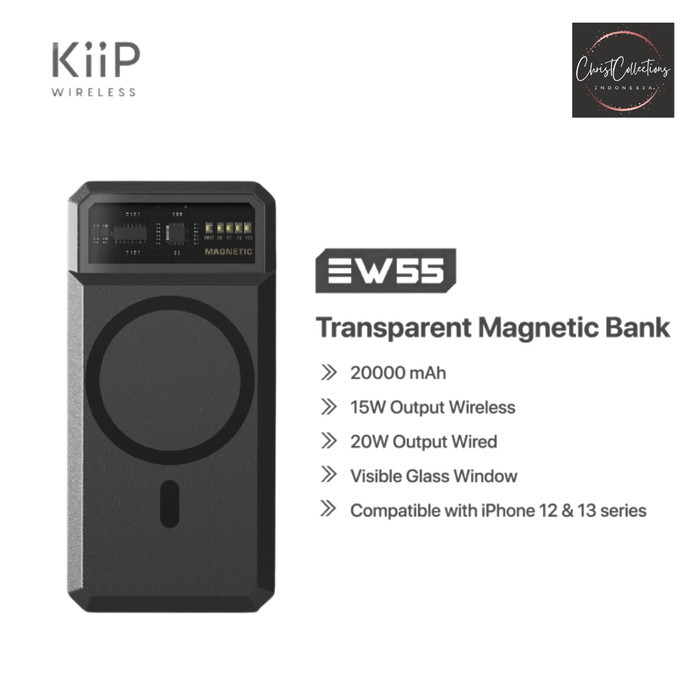 KIIP WIRELESS POWERBANK FAST CHARGING 20W MAGNETIC MAGSAFE PD EW55