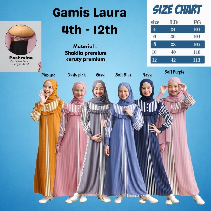 LIMITED EDITION gamis laura coolbee gamis anak pasmina