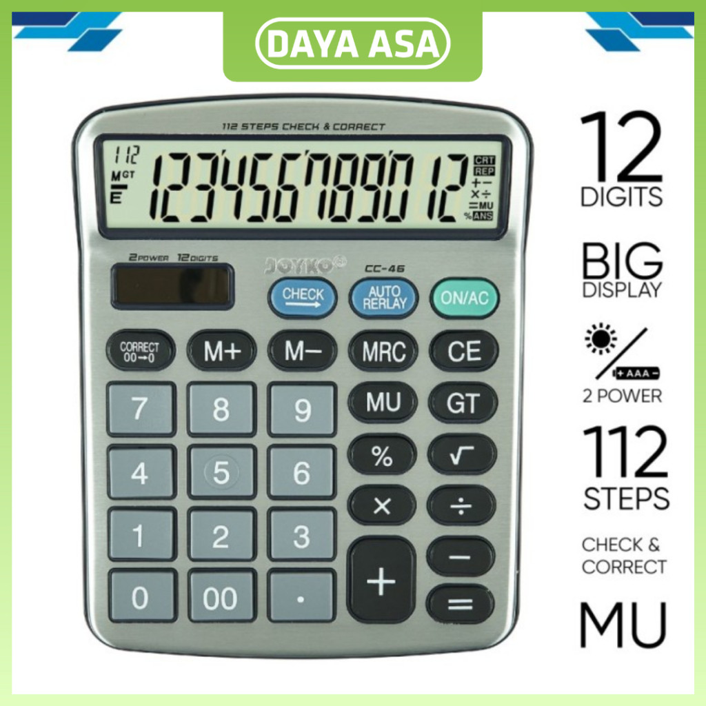 

Kalkulator JOYKO CC-46 Calculator 12 Digits Checks Correct