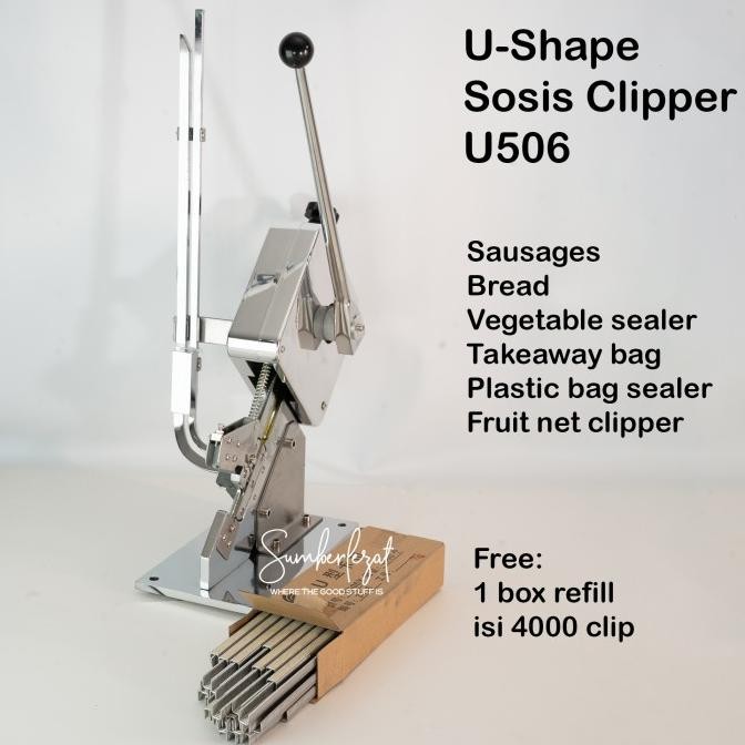 

TERLARIS - Manual Staples U-Shape Ikat Sosis Takeaway Clipping Clipper Machine