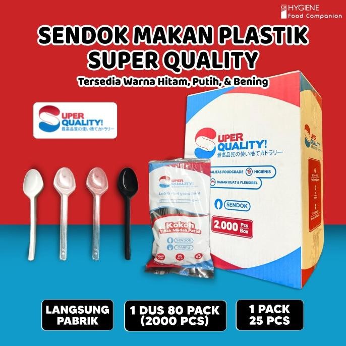 ready sendok plastik / sendok makan panjang tebal / sendok plastik tebal per dus