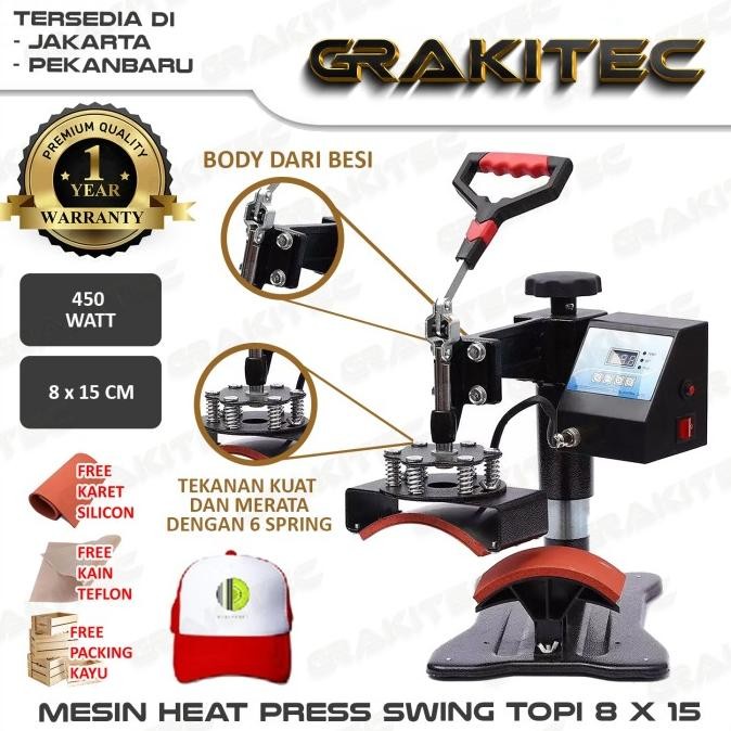 MESIN PRESS TOPI MULTIFUNGSI - ALAT PRES CETAK SABLON TOPI ORIGINAL DAN TERPERCAYA