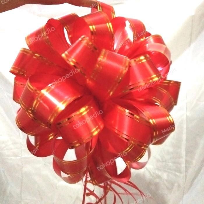 Pompom Gunting Pita Peresmian Kombinasi Warna Lis Emas Gold Set Paket