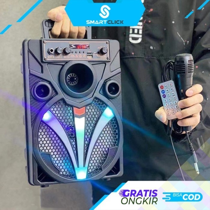 TERLARIS Karaoke Speaker Bluetooth Portable Extra Bass Free Microphone QS 7806