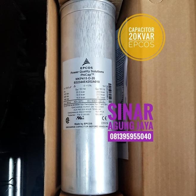 Epcos Three-Phase Capacitor Mkp 415 D20-01 / Kapasitor 20Kvar Epcos