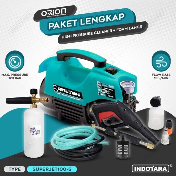 

TERSEDIA PAKET LENGKAP - ORION JET CLEANER SUPERJET100S - 1 FOAM LANCE SFL100S