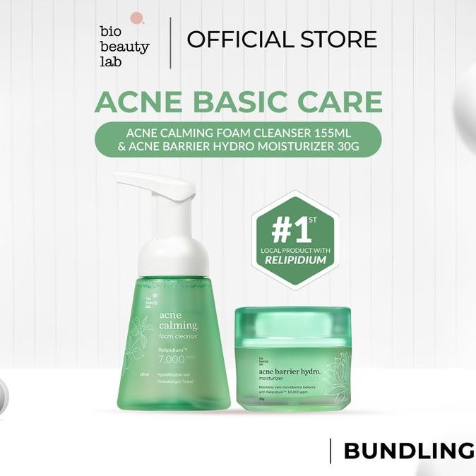 

TERSEDIA BIO BEAUTY LAB ACNE BASIC CARE ACNE BARRIER HYDRO MOISTURIZER | ACNE CALMING FOAM CLEANSER