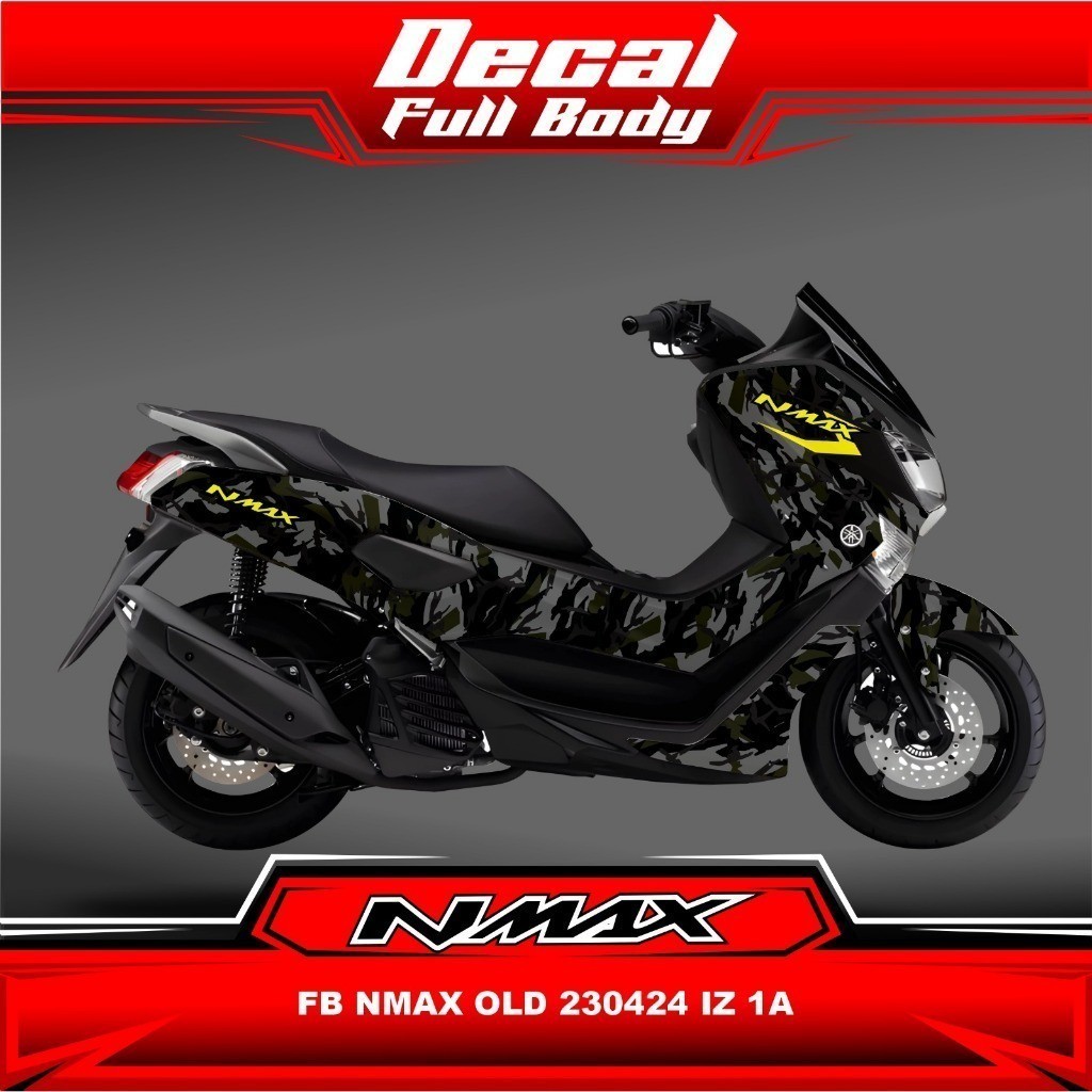 Stiker Sticker Decal Motor YAMAHA NMAX OLD Full Body  Motif  Loreng Hijau Hitam A46