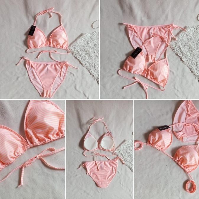 

TERSEDIA BK.3301R.XO GARIS SALEM PUTIH - BIKINI PANTAI SEGITIGA WITH FOAM