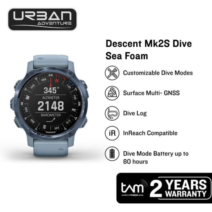 

TERSEDIA GARMIN DESCENT MK2S DIVE BLUE/SEA FOAM GPS