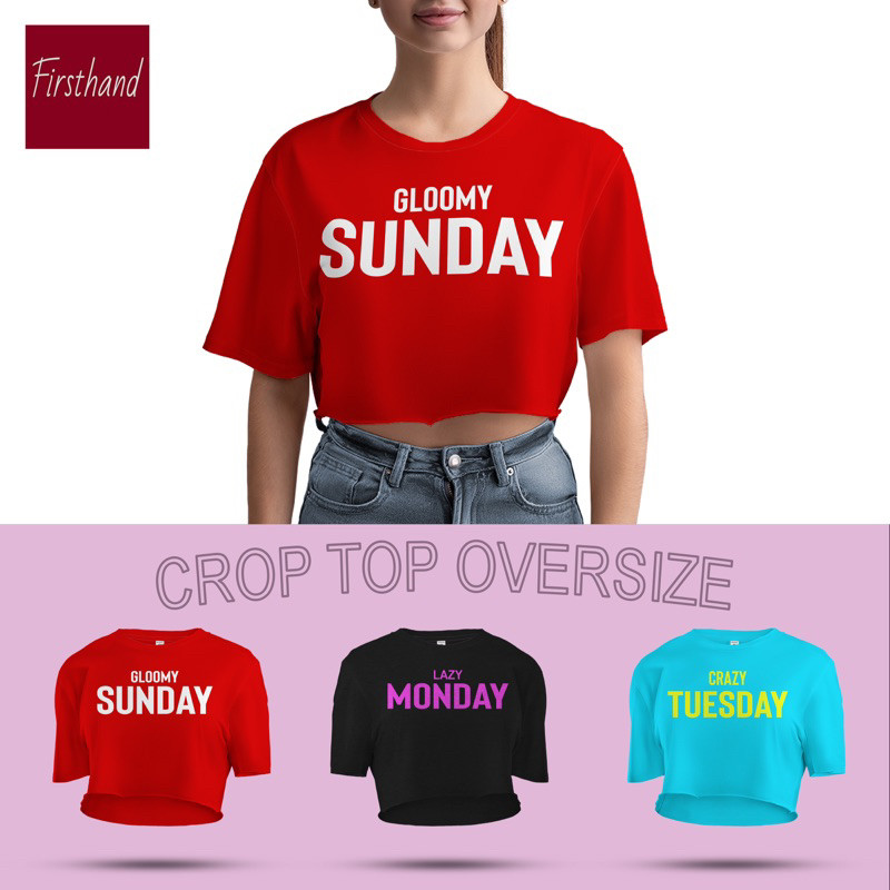 PROMO PAKET 3 KAOS OVERSIZE CROP KAOS CROP TOP OVERSIZE TEE ORIGINAL KAOS NAMA HARI