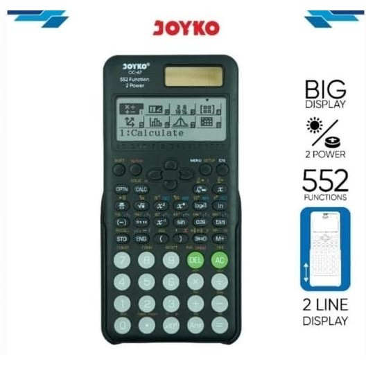 

NEW Kalkulator SCIENTIFIC JOYKO CC 67 ILMIAH - Calculator Sekolah Kuliah Mirip FX-991EX