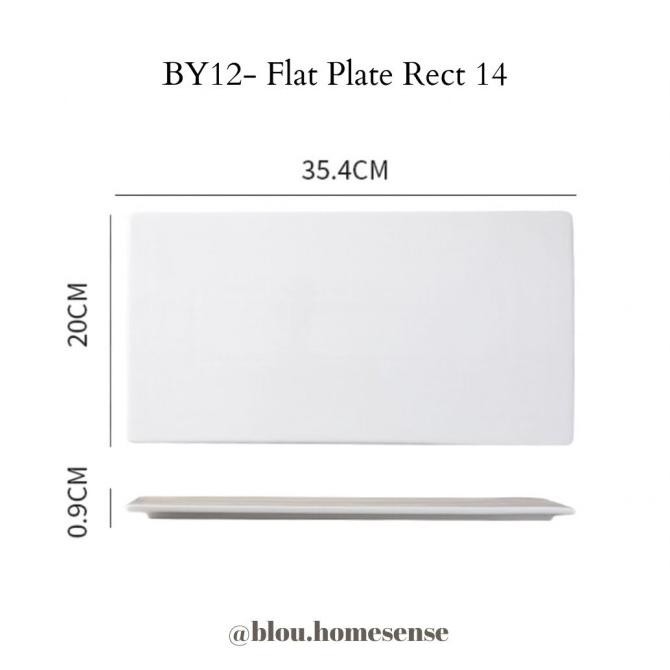 PIRING HOTEL KERAMIK PUTIH FLAT KOTAK PERSEGI PANJANG STRIP SUSHI