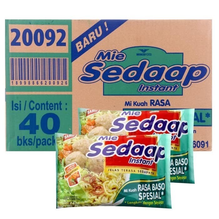 

Mie Sedap Rasa Baso Spesial [77gr /40pcs /1 karton ] FREE ONGKIR