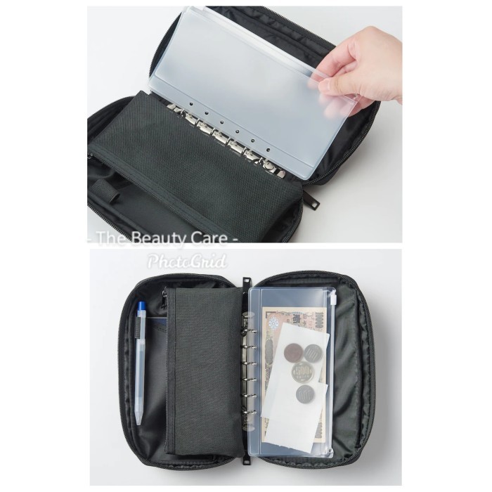 terpercaya Muji Japan Passport Case with mesh and zip pouch Travel currency dompe BOOM SALE