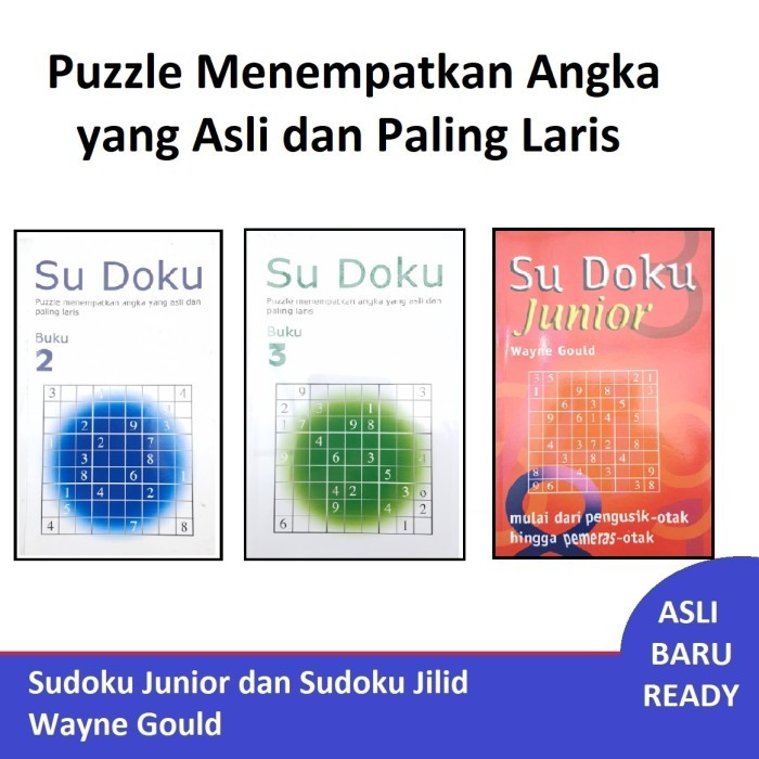 

TERBARU! Buku Sudoku Junior dan Jilid 2 3 Latihan Su Doku Wayne Gould