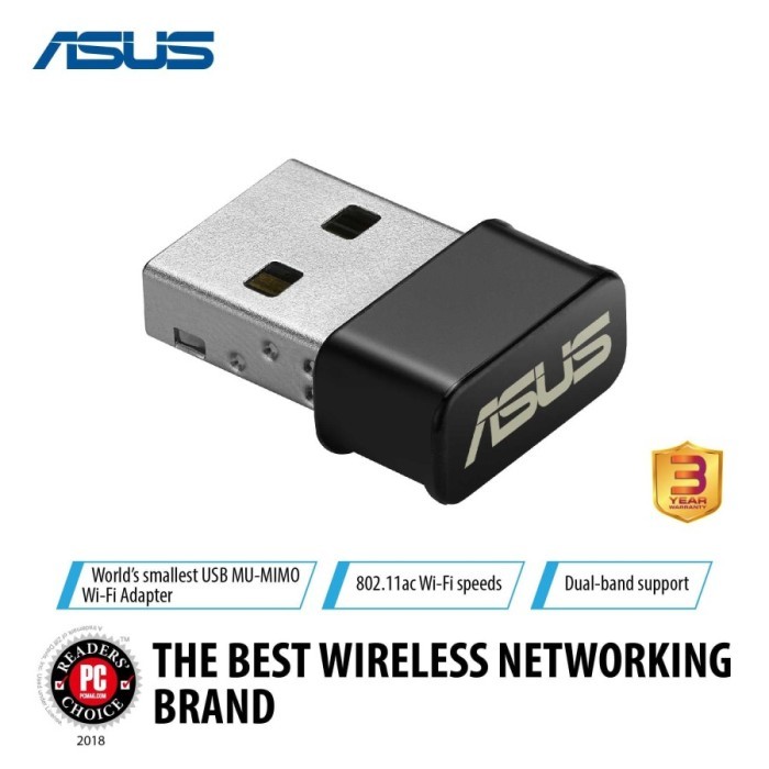 ASUS USB-AC53 Nano Dual Band Wireless AC1200 - USB WiFi Adapter