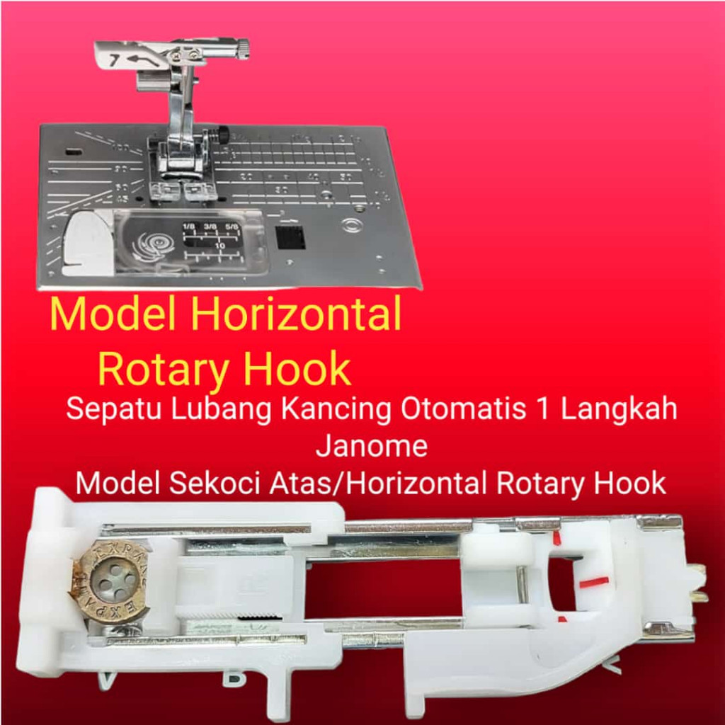 JANOME GENUINE PART - Sepatu Lubang Kancing - Buttonhole Foot 1 Langkah Mesin Jahit JANOME ORIGINAL