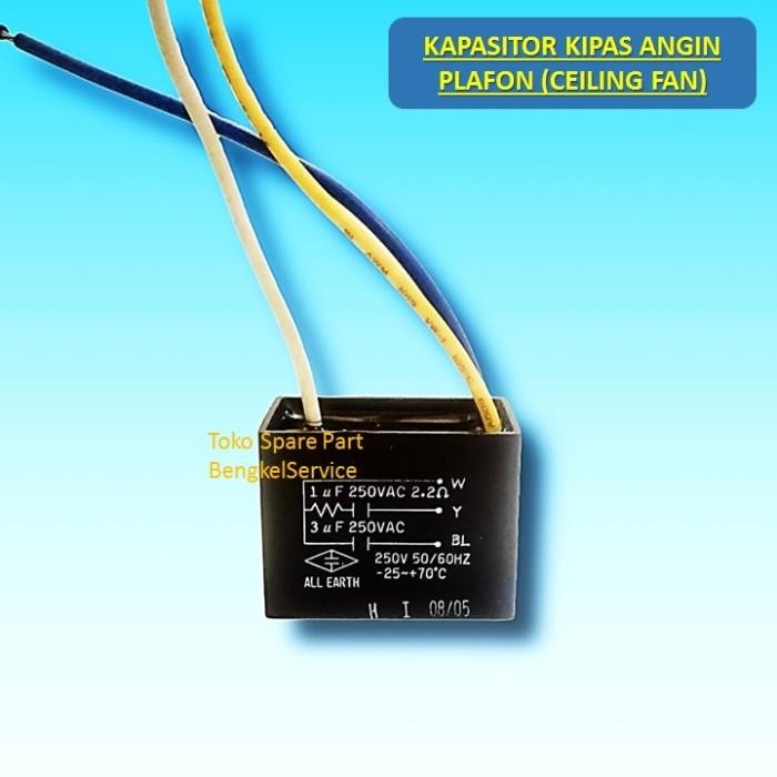 Kapasitor Capasitor Kipas Angin Plafon Ceiling Fan Original 3 Kabel Import Premium