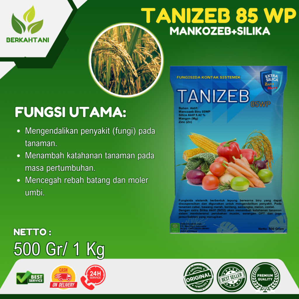 Tanizeb Biru 85WP 500 Gram Mankozeb Plus Silika Anti Rebah dan Moler