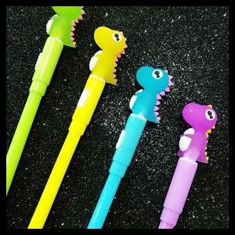 Pulpen Lampu Dinosaurus Nyala / Gel Pen Karakter Dino Pena Unik Bolpen