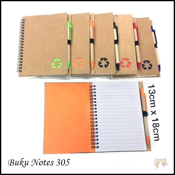

Buku Notes 305 / Memo Go Green Recycle + Pulpen Karton Souvenir 305