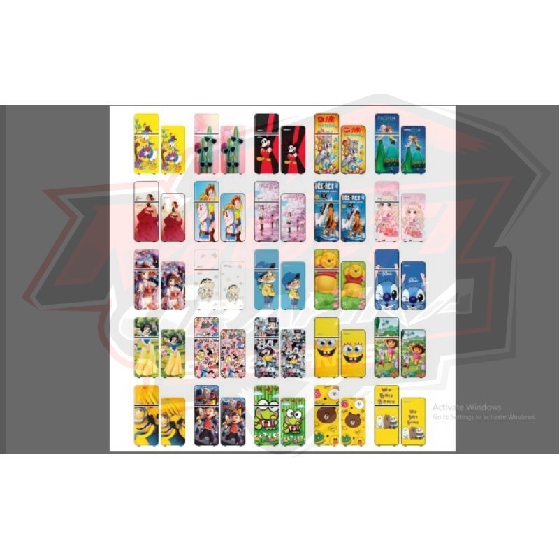 Stiker Kulkas Jumbo 2 Pintu Motif Bunga anti air Karakter Costum LG SAMSUNG SHARP ukuran 170 x 80