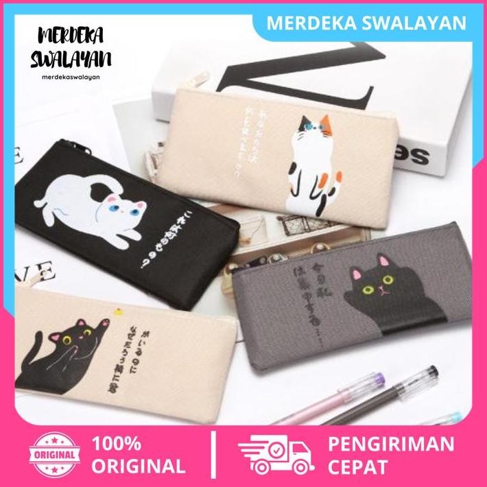 

TEMPAT PENSIL MOTIF JAPANESE CUTE CAT / TEMPAT KOSMETIK CS CUCI GUDANG BY MERDEKA SWALAYAN !!
