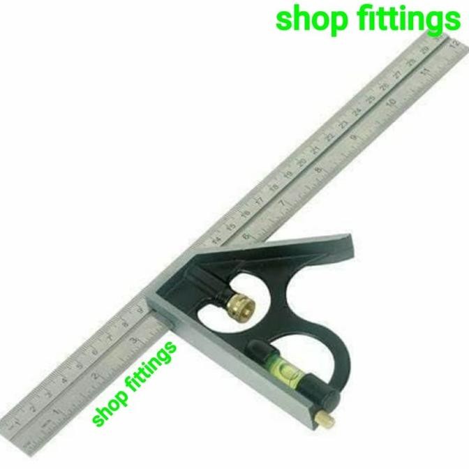 Sellery 24 400 Siku Tukang Kombinasi 30cm Waterpass Combination Square