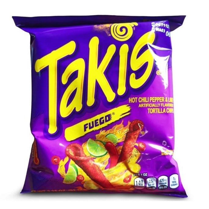 

TERBARU TAKIS FUEGO HOT CHILLI PEPPER TORTILLA CHIPS 3,25 OZ !!!!!