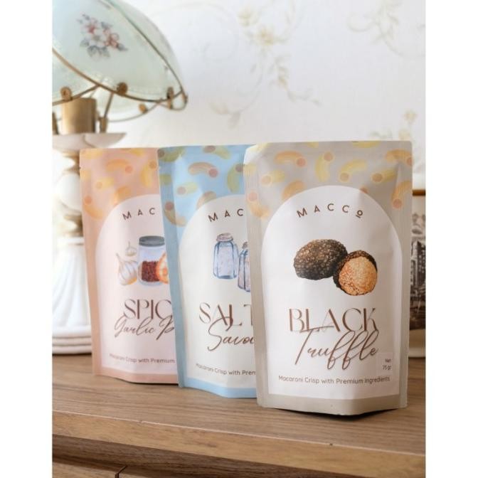 

TERBARU BUNDLE MACCO SNACK ALL FLAVORS (SALT & SAVOURY, BLACK TRUFFLE, SPICY !!!!!