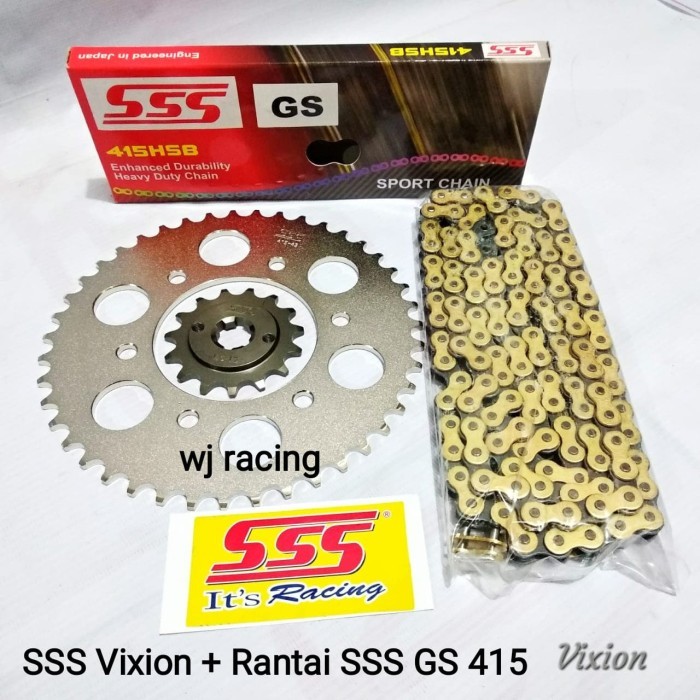 Gear Set Sss Vixion - New Vixion Nvl Nva & Rantai Sss 415 Hsb Gold