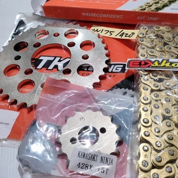 Gear Set W175 428H Tk Racing Sudah Pnp Di Bor Ger Ori 428 Gir Not Sss