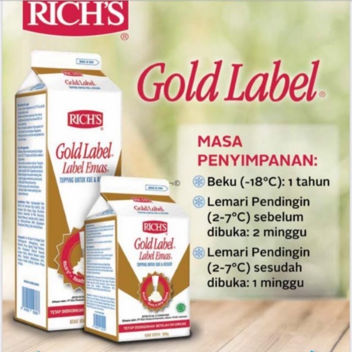 

TERJAMIN Rich gold label whipping cream 500gr Kode 684