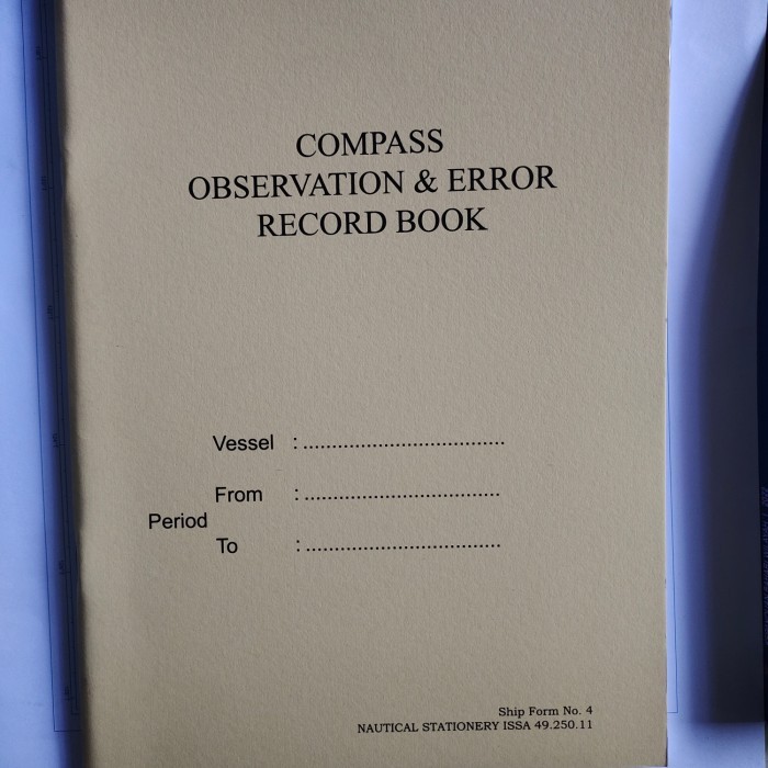 

Compass Observation & Error Record Book