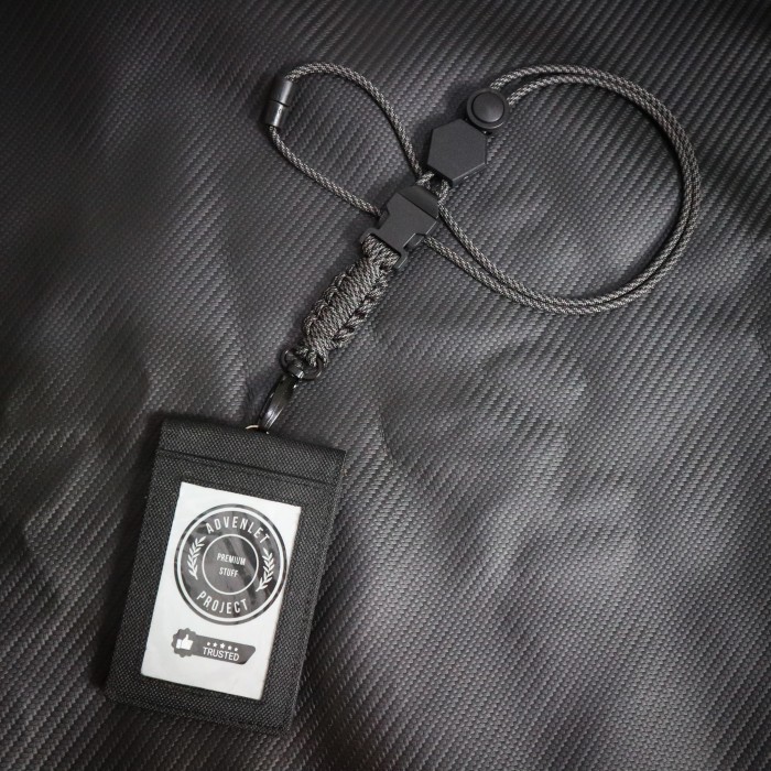 

Lanyard ID Card Holder Canvas Tali Paracord 4mm Tactical Militer BOOM SALE Kode 1281