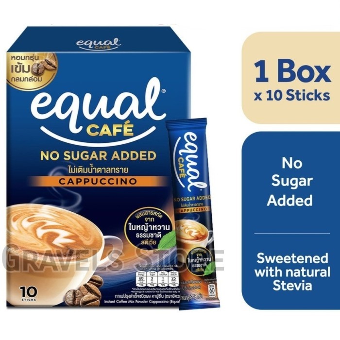 

No Ugar D Equal Cafe Cappuccino Coffee 10 Bo Tevia