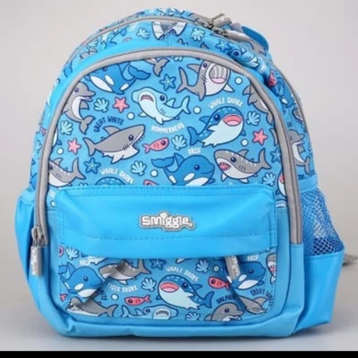TERBARU smiggle junior shark backpack/ Tas ransel anak TK/ kado