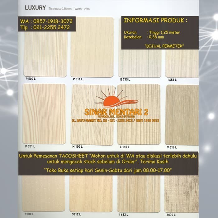 TERJAMIN Taco Sheet PVC Motif Tipe L Kode 631