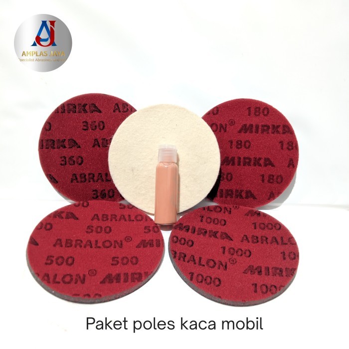 Paket Poles Kaca Mobil-Mirka Abralon + Polarshine E3