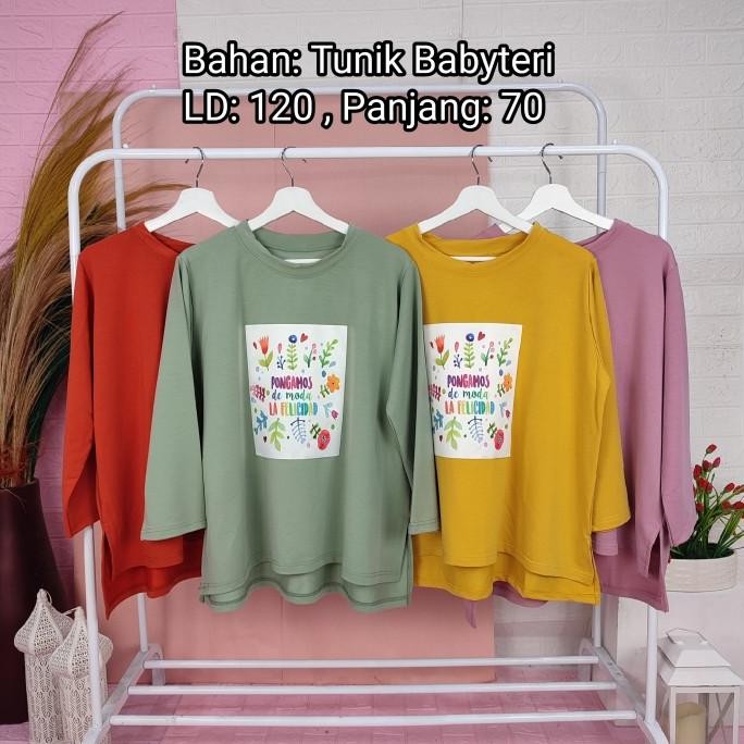 

Sale! Atasan tunik lengkung pendek motif PDMLF