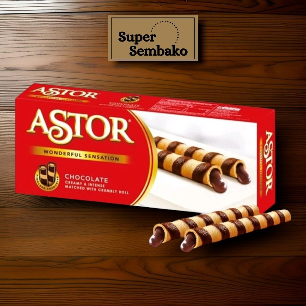 

SNACK WAFER ROLL STICK ASTOR DOUBLE CHOCOLATE COKELAT 150g