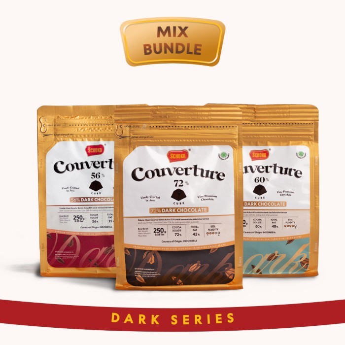

SCHOKO Bundling Couverture Dark Chocolate Series - 3 x 250g