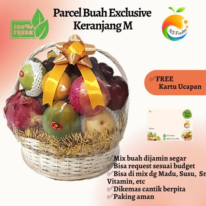 

Parcel Buah Segar M FREE KARTU UCAPAN Paket Buah Keranjang Exclusive