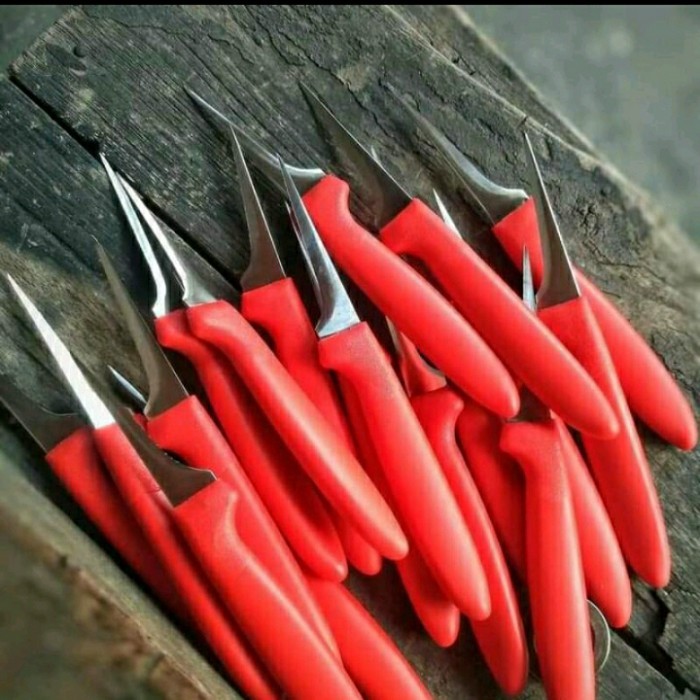 

pisau carving gagang merah garnish ukir buah